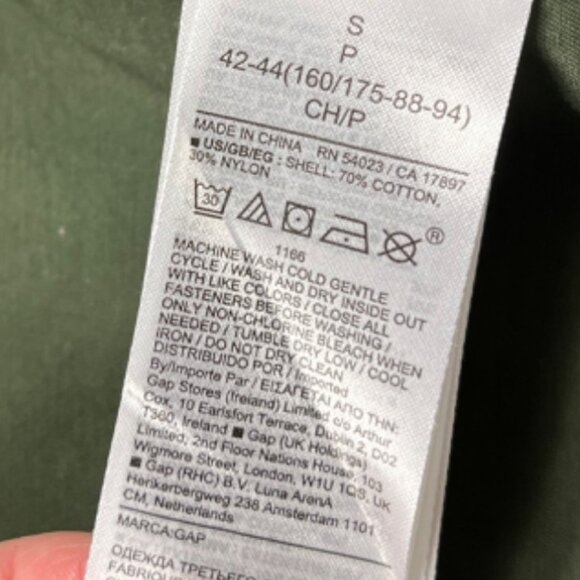 Gap Oversized Unlined Military Parka Water Repellent Green Size Small Oversized - Picture 9 of 11